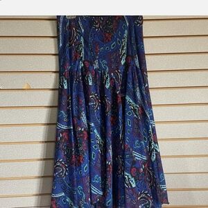 Elegant Blue Patterned Skirt